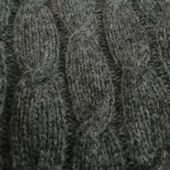 Jarbo Rinnova Charcoal Gray Soft Baby Alpaca Cableknit Tunic Sweater S $548 - Picture 10 of 10